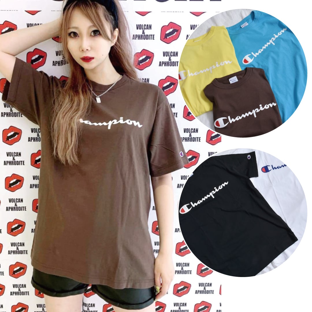 【65%OFF】全5色展開★Champion 定番ロゴプリントTシャツ