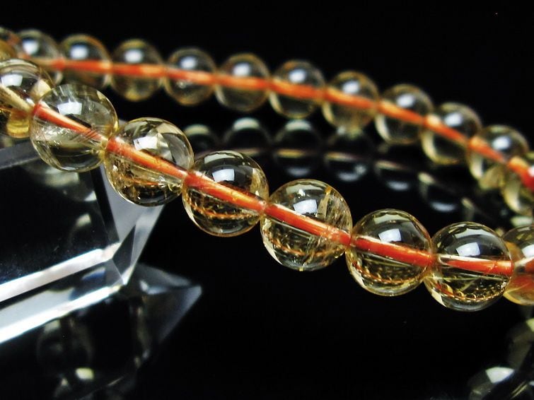 シトリンクォーツ ブレスレット 虹入り 8mm メール便可 一点物 111 シトリンクォーツ ブレスレット 虹入り 8mm メール便可 一点物 111