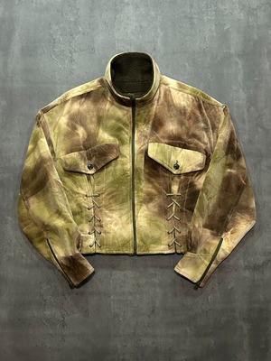 80's FICCE by YOSHIYUKI KONISHI - laceup standcollar zipup jacket