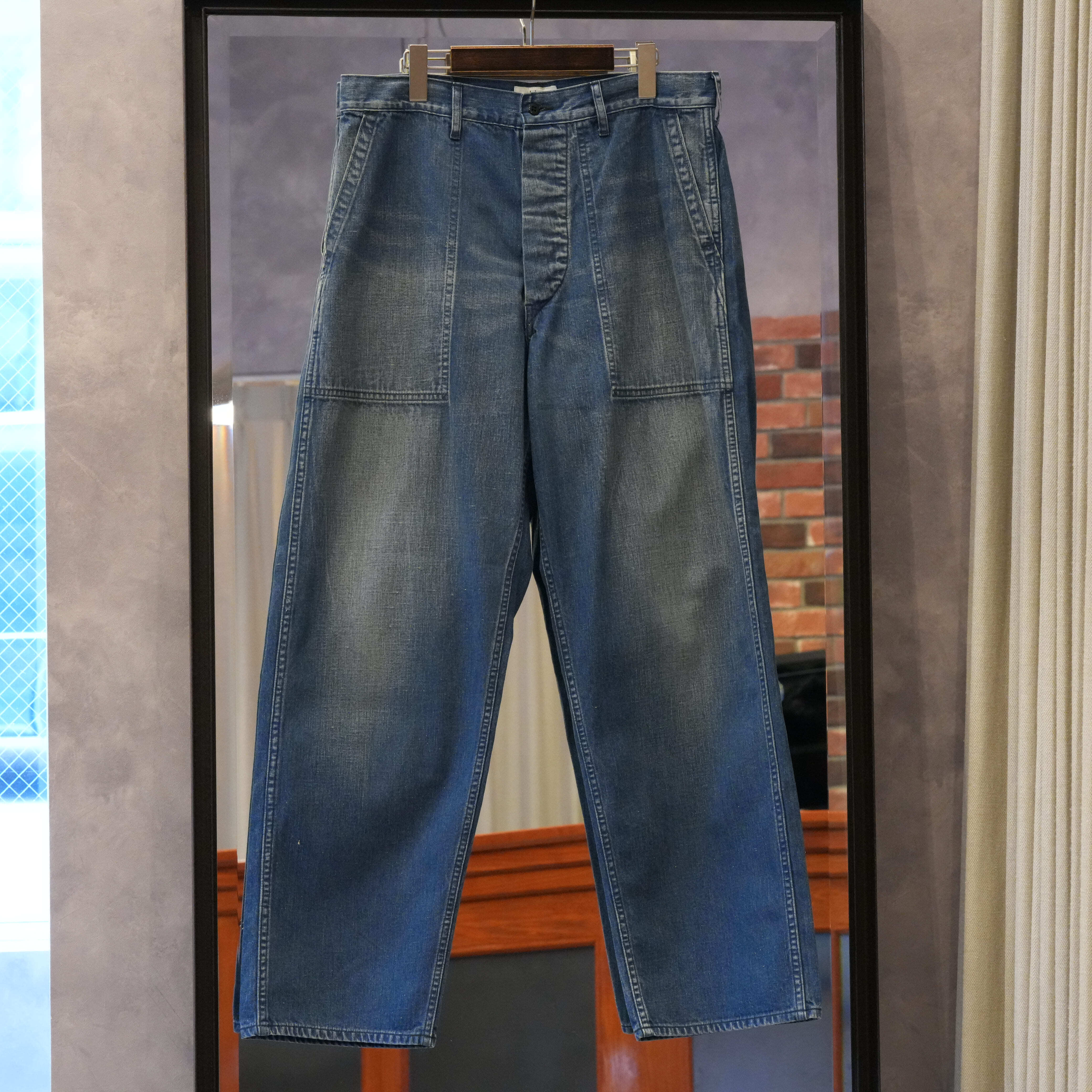HERILL(へリル)25AW "US Navy Denim Trousers" -Vintage worn-