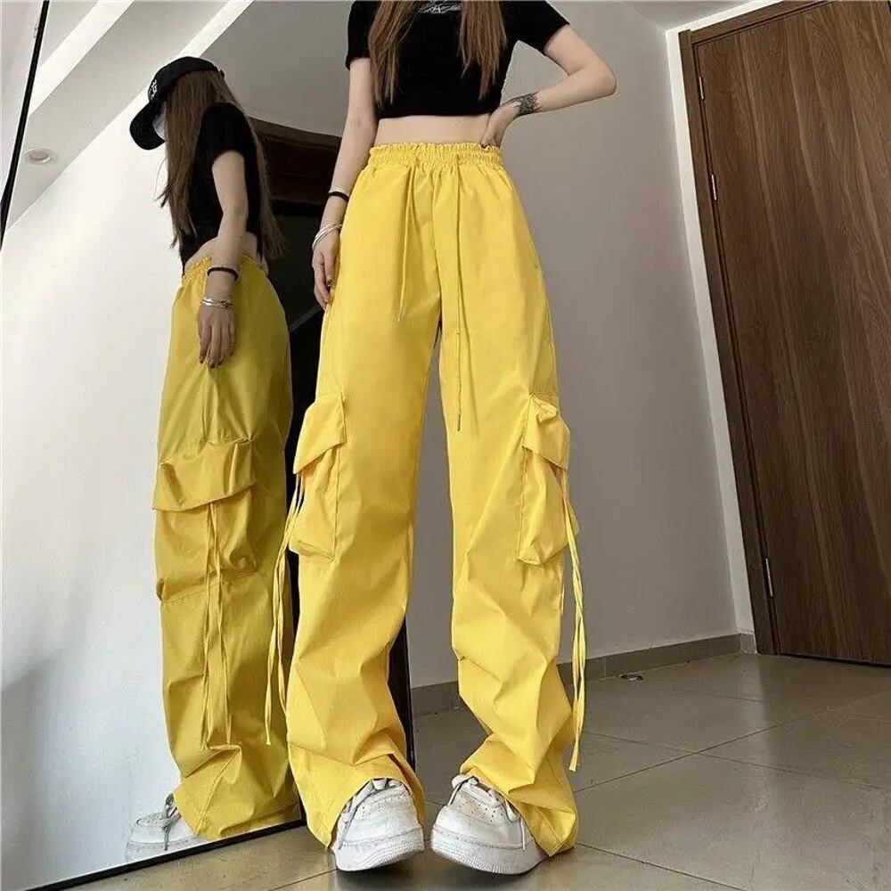 Y2kレディースヴィンテージカーゴパンツ、バギーワイドレッグ 