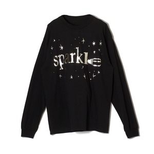 Sparkle long sleeve T-white - Black