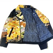 【 rd14】M size再構築 リメイク着物ライダースジャケット KIMONO RIDERS JACKET
