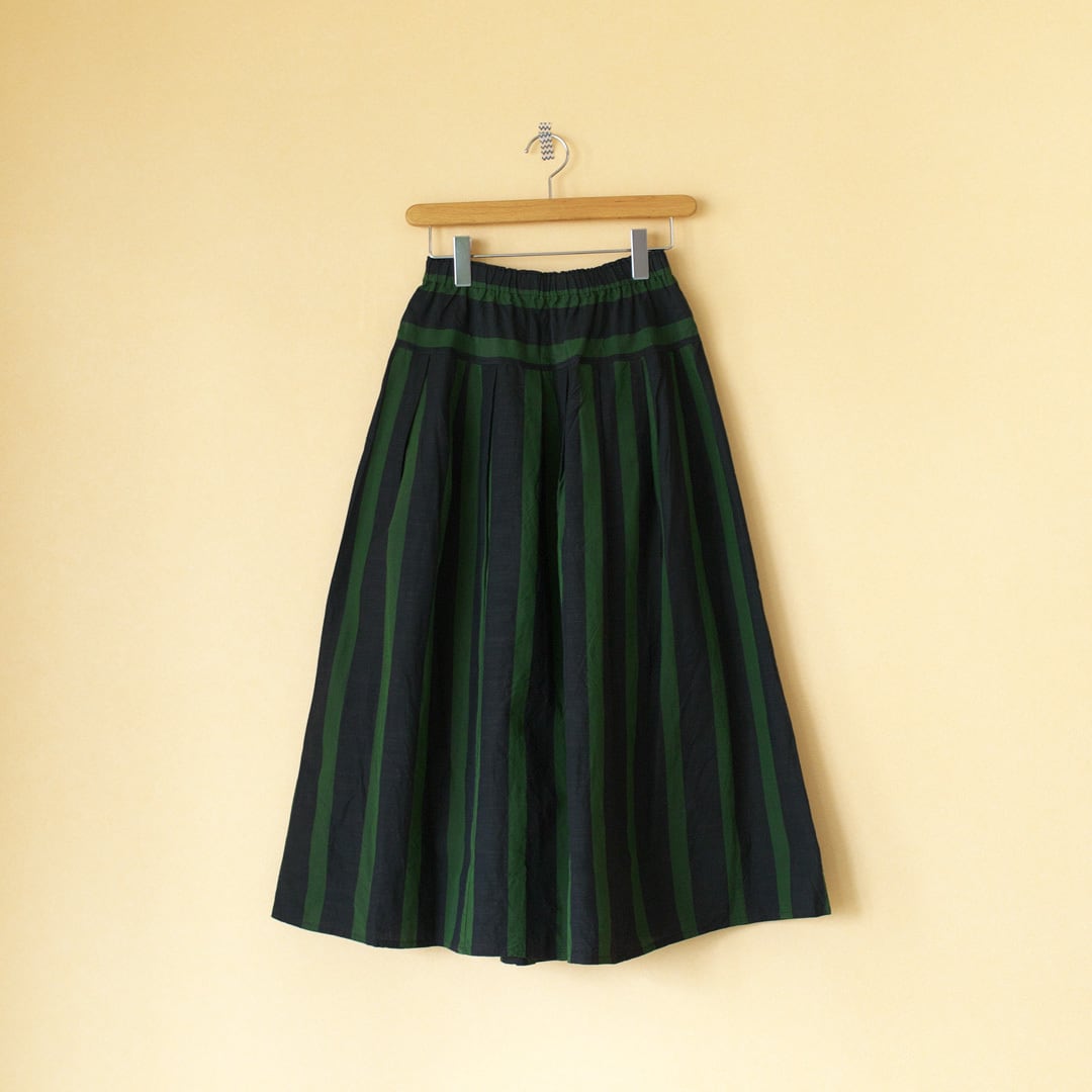 YAMMA ヤンマ産業 会津木綿タックスカート +10cm・すいか縞 | CHELSEA  