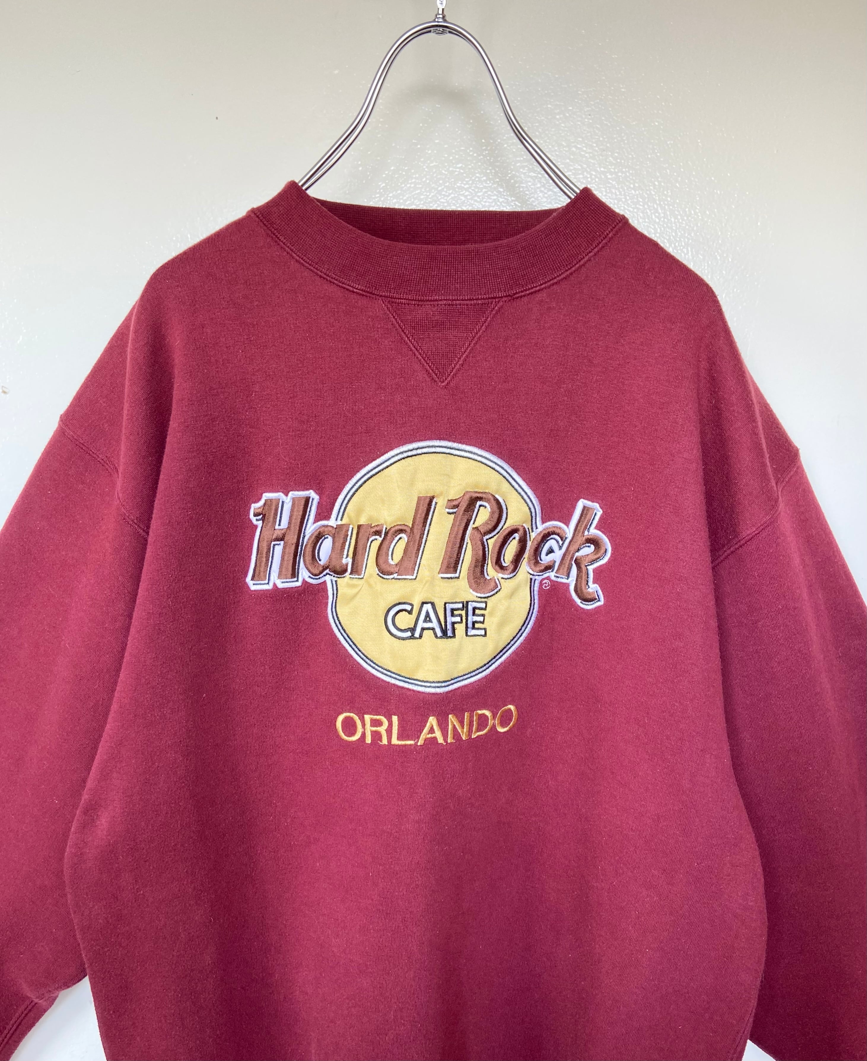 ビンテージ Hard Rock Cafe/ハードロックカフェ 刺繍スウェットトレーナー ボルドー | 【古着  らくふる】ビンテージ&リメイク専門のオンライン古着SHOP powered by BASE