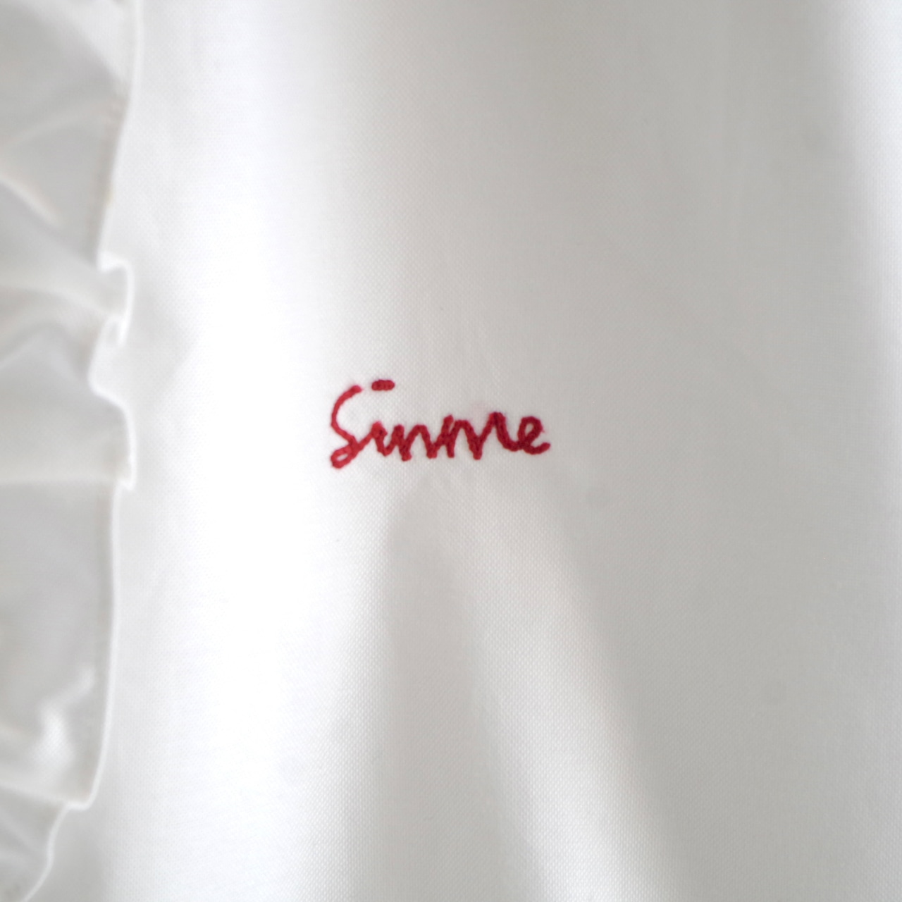 SINME オーバーサイズフリルシャツ ホワイト