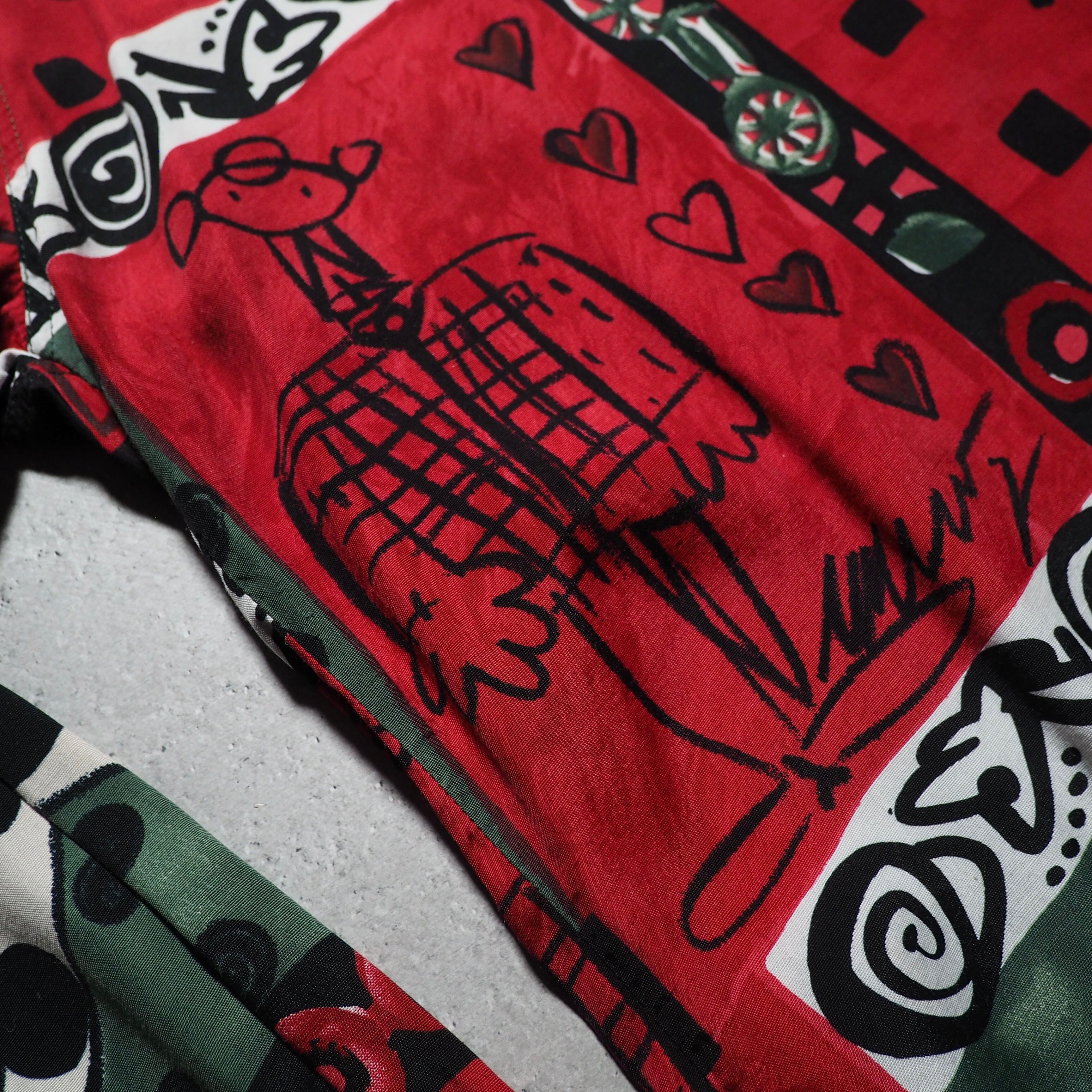 1990s Modern Retro art Painting vintage Drape loose shirt