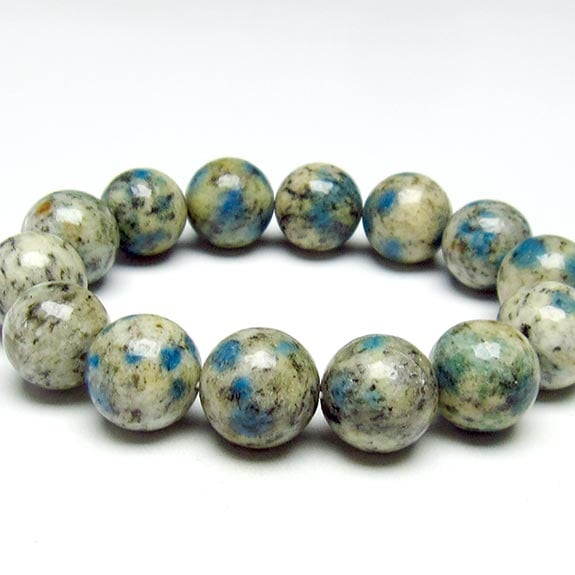 K2ストーン ブレスレット 15mm アズライトイングラナイト 一点物  おまかせ便 111-35263