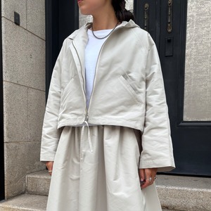 LES YEUX　POLYESTER HOODIED ZIP JACKET　GREGE