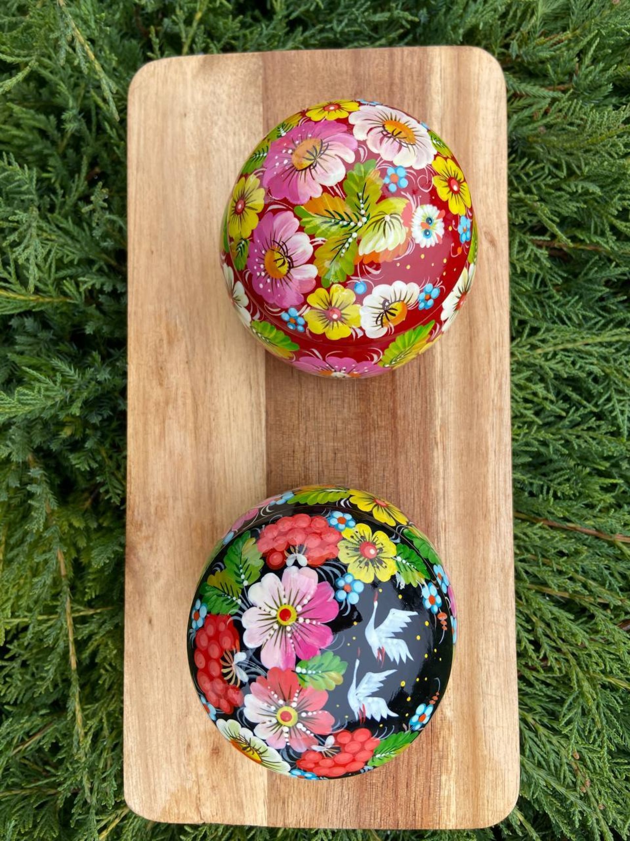 ペトリキウカ塗りのジュエリーボックス（人間国宝ホメンコ作）ウクライナ製 - 18