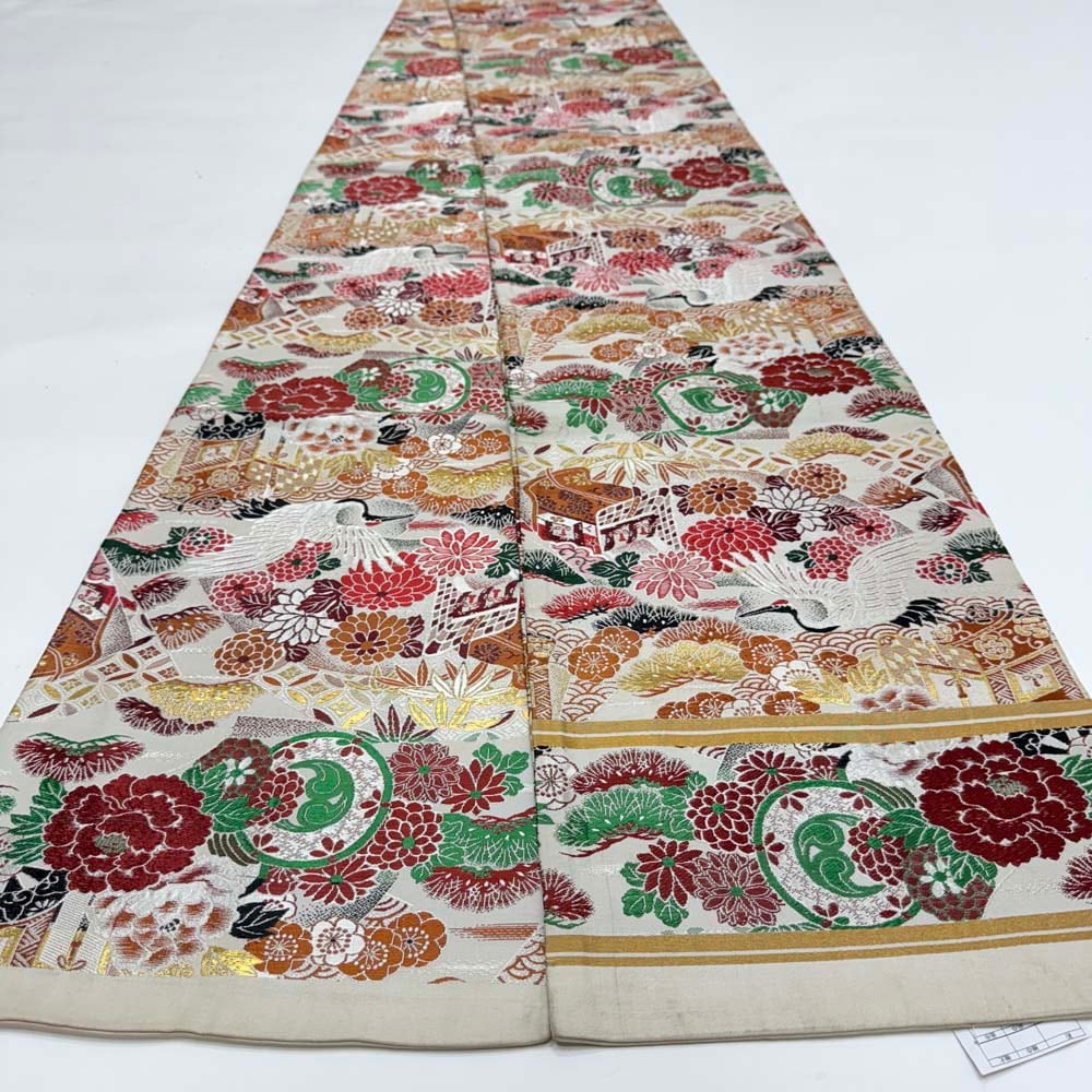 丸帯 アンティーク ヴィンテージ 全通 金帯 384cm 花嫁衣装 貸衣装 中古 リサイクル 結婚式 婚礼 着付け 舞台 きもの 着物 5082