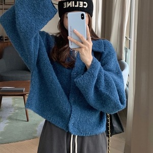 襟付きウールミックスカーディガン　A1104