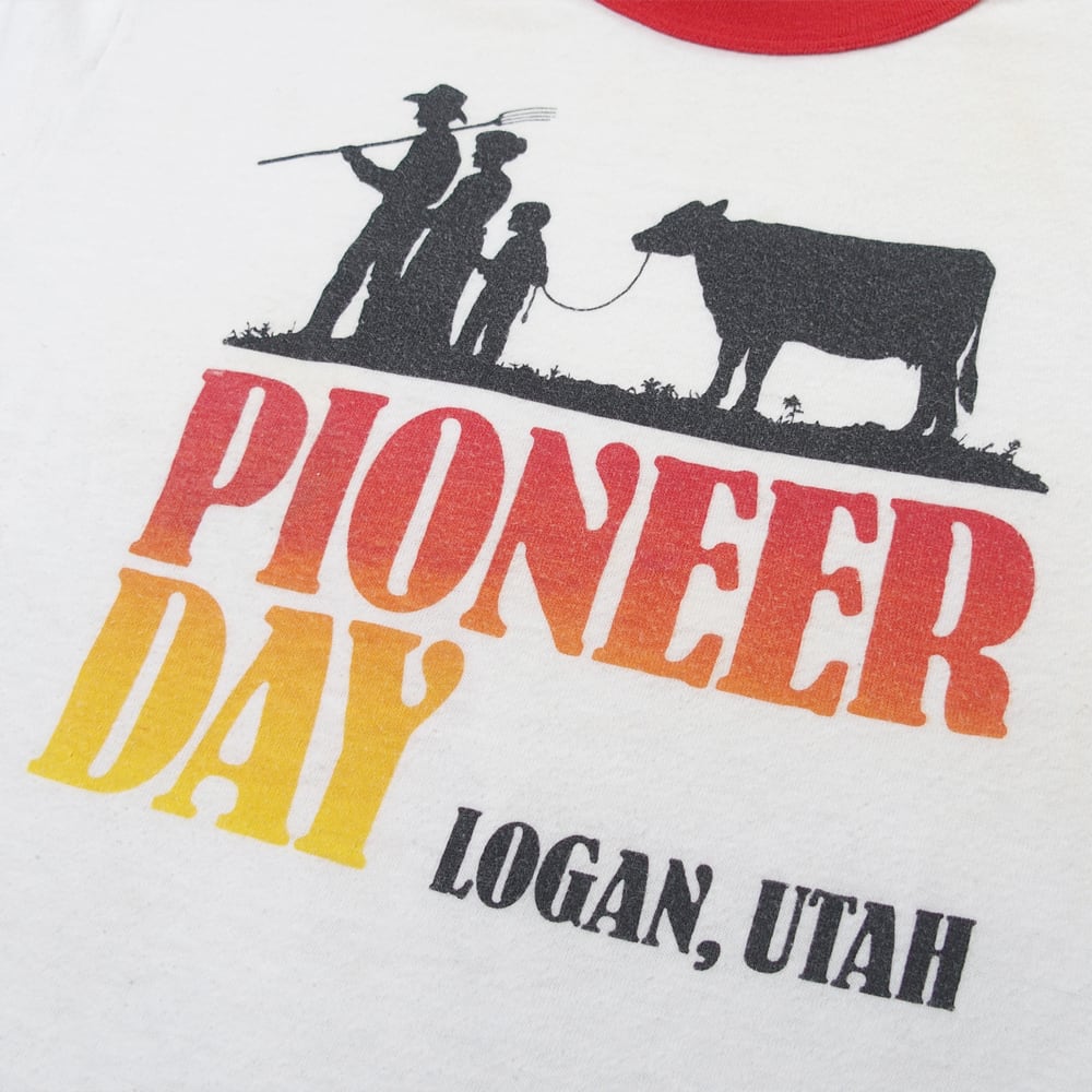 80's Hanes リンガー Tシャツ ヘインズ Mサイズ PIONEER DAY シングル