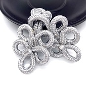 10個チャイナボタンチに適しているャイナボタン ワンピースチャイナボタン 手芸チャイナボタントップスシャツレディースチャイナDIYハンドクラフト 衣類装飾民族衣装 シルバー