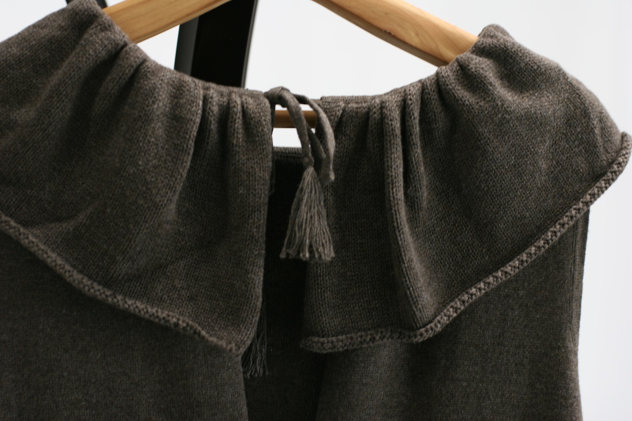 【Gauze#】Pierrot collar knit salopette(G1245)