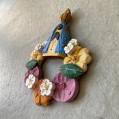 フォークアート OA 壁掛け フラワーリース&アパレシーダ