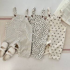 【冬作】熊or小花柄コーデュロイサロペット