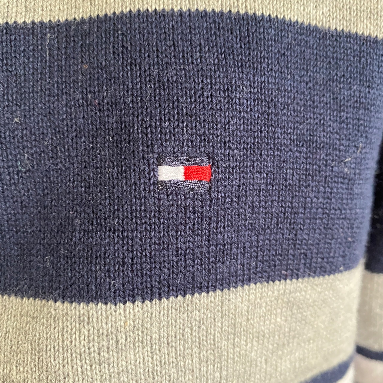 TOMMY HILFIGER トミーヒルフィガー ボーダー ハーフジップ コットン 