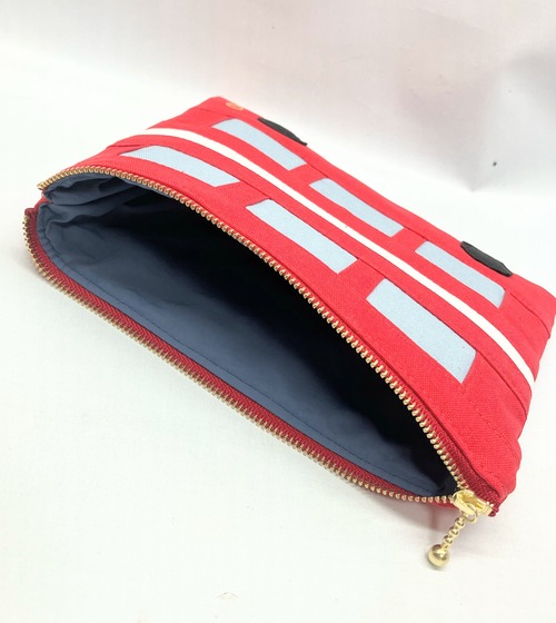 ロンドンバス　フラットポーチ｜とりさん工房ーかわいいハンドメイドポーチ