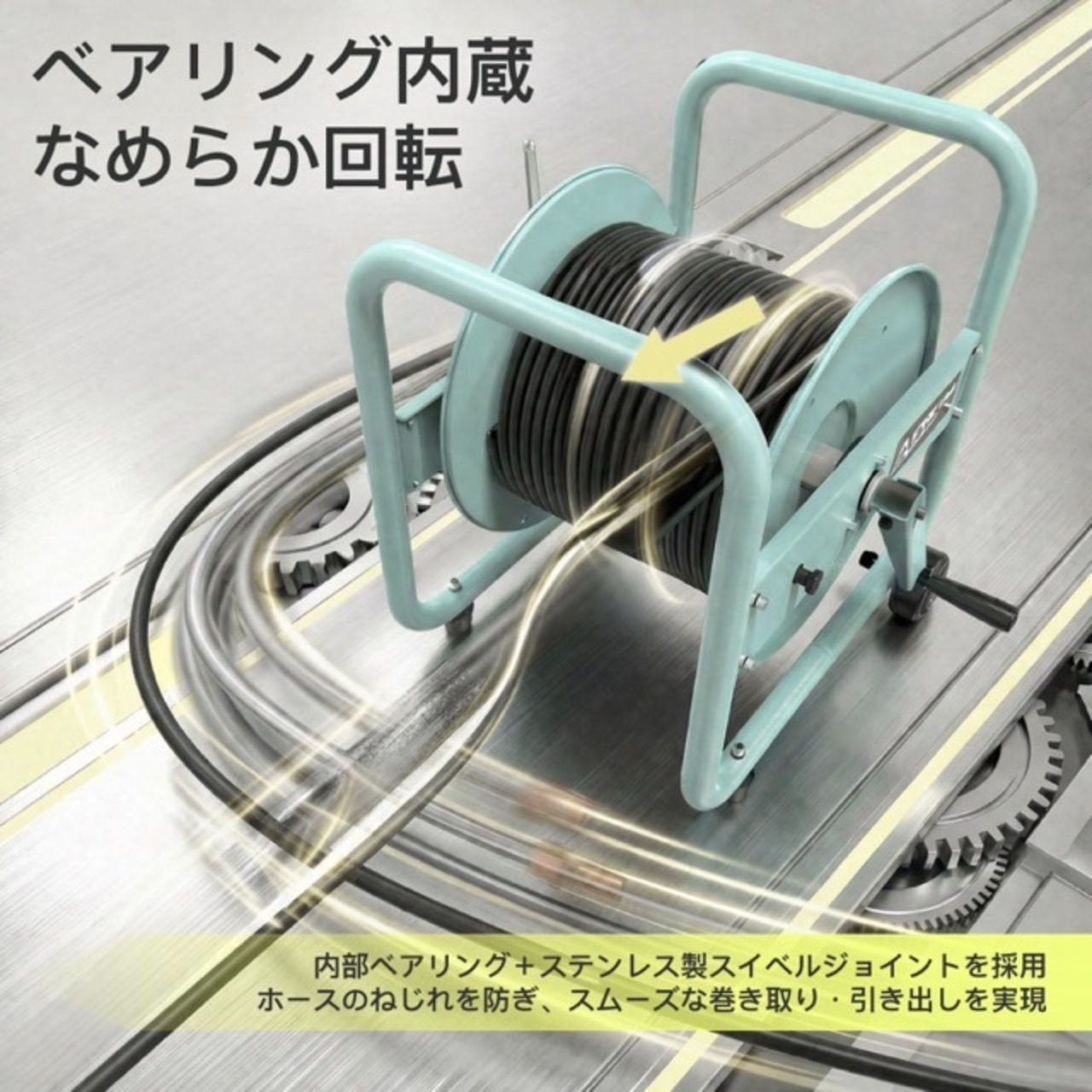 Kareyou 高圧洗浄機用ホースリール 最大100m対応 最高使用圧力24.8MPa 3/8インチクイック接続PHR3-kb-1