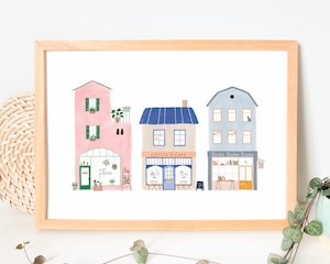 【アートポスター】Little Shops Art print｜A4サイズ