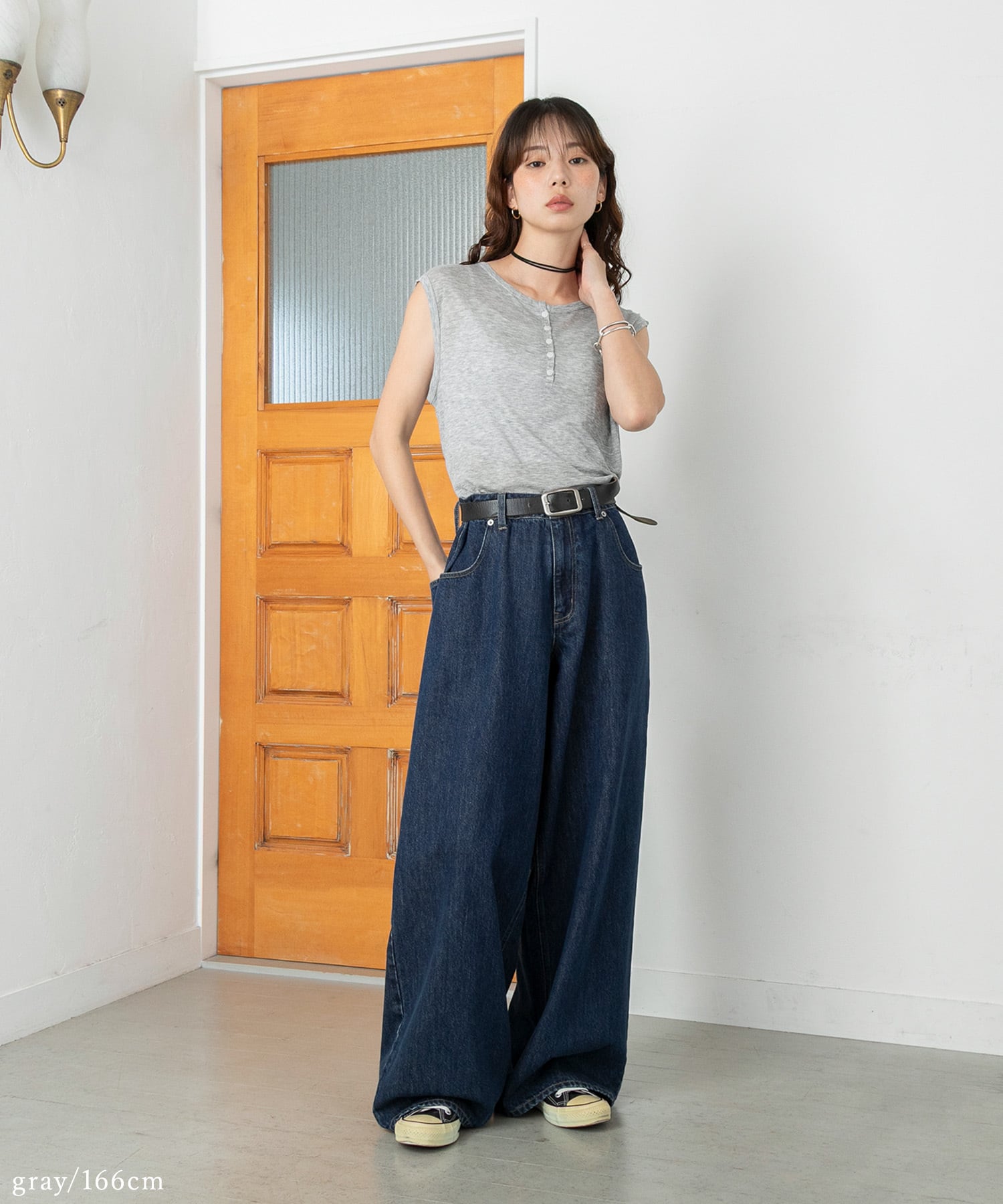 シアーヘンリーネックノースリーブ | PICHI