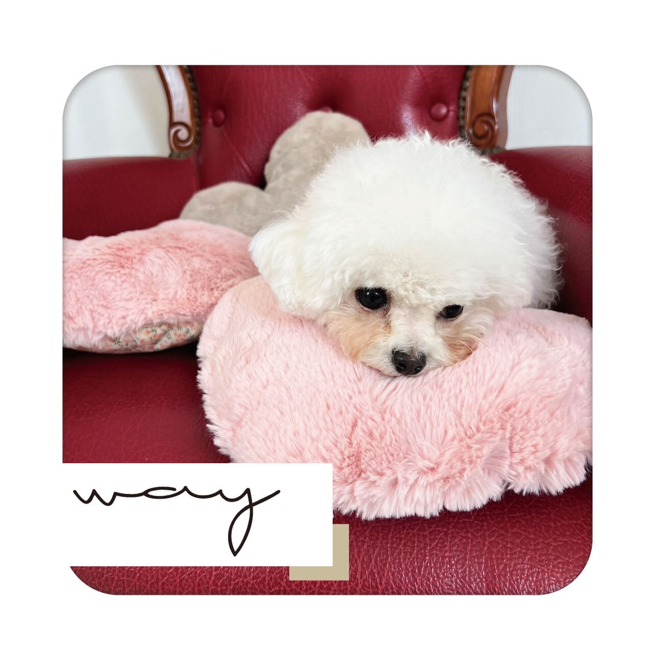 ふんわりファーのハート型クッション【Way_Collection】（ ペット
