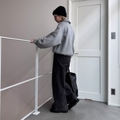 ハーフzipコンパクトスウェットPO/杢グレー