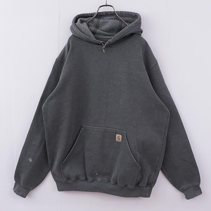 carhartt カーハート パーカー 袖ロゴ プリント グレー イエロー L | fuufu