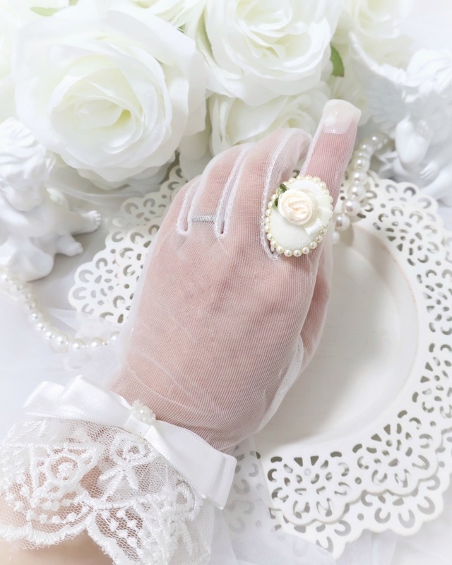 ベロアローズリング【アイボリー】