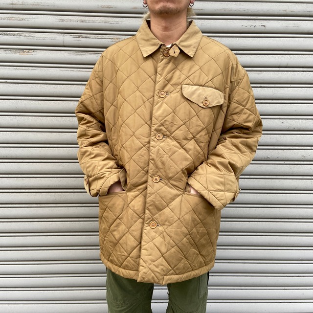 ラルフローレン　キルティングコート　ステンカラーコート　ナイロン　茶系　L