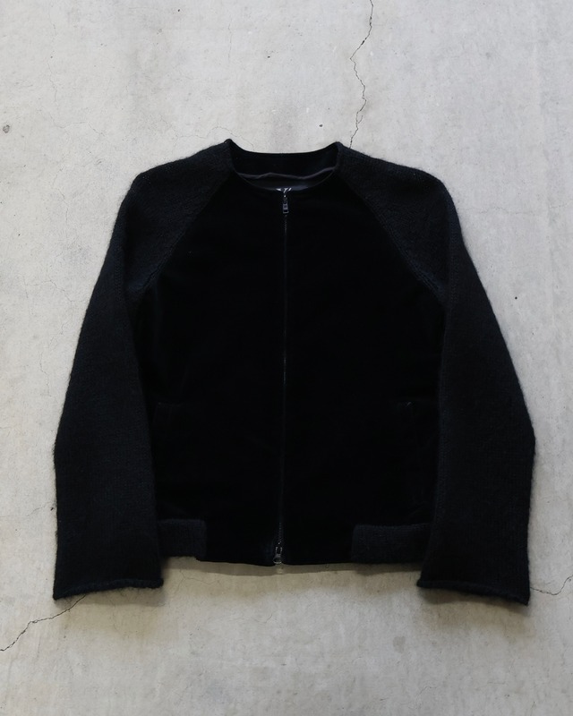 【Y's】Sleeve cut-out double zip crew neck blouson
