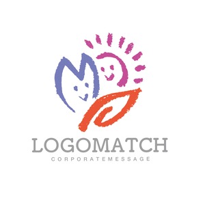 笑顔咲く太陽とチューリップのロゴ