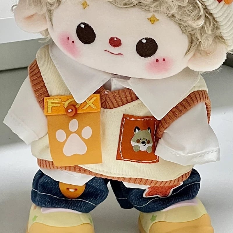 15cmぬい服】オレンジフォックスコーデ 着せ替えぬいぐるみ 棉花娃娃用