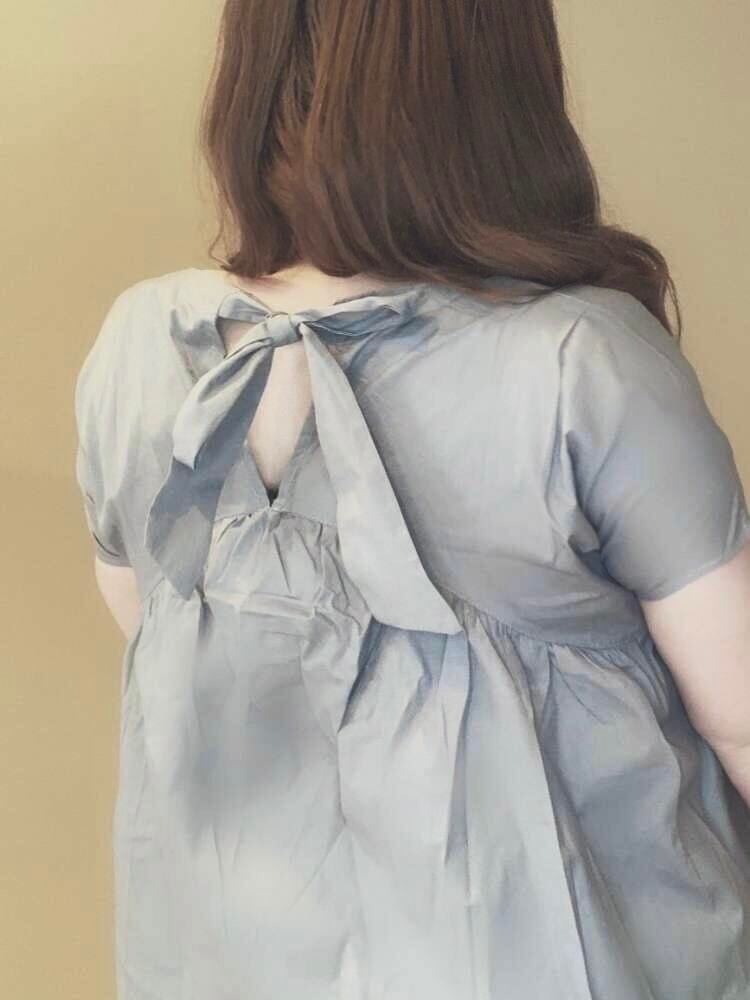 バックシャン フレアチュニック オフィスカジュアル きれいめ かわいい 無地 シンプル 大きいサイズ 韓国 CH4002