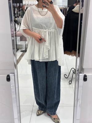 【ayane '26 summer collection】コットンボイルギャザー切り替えブラウス