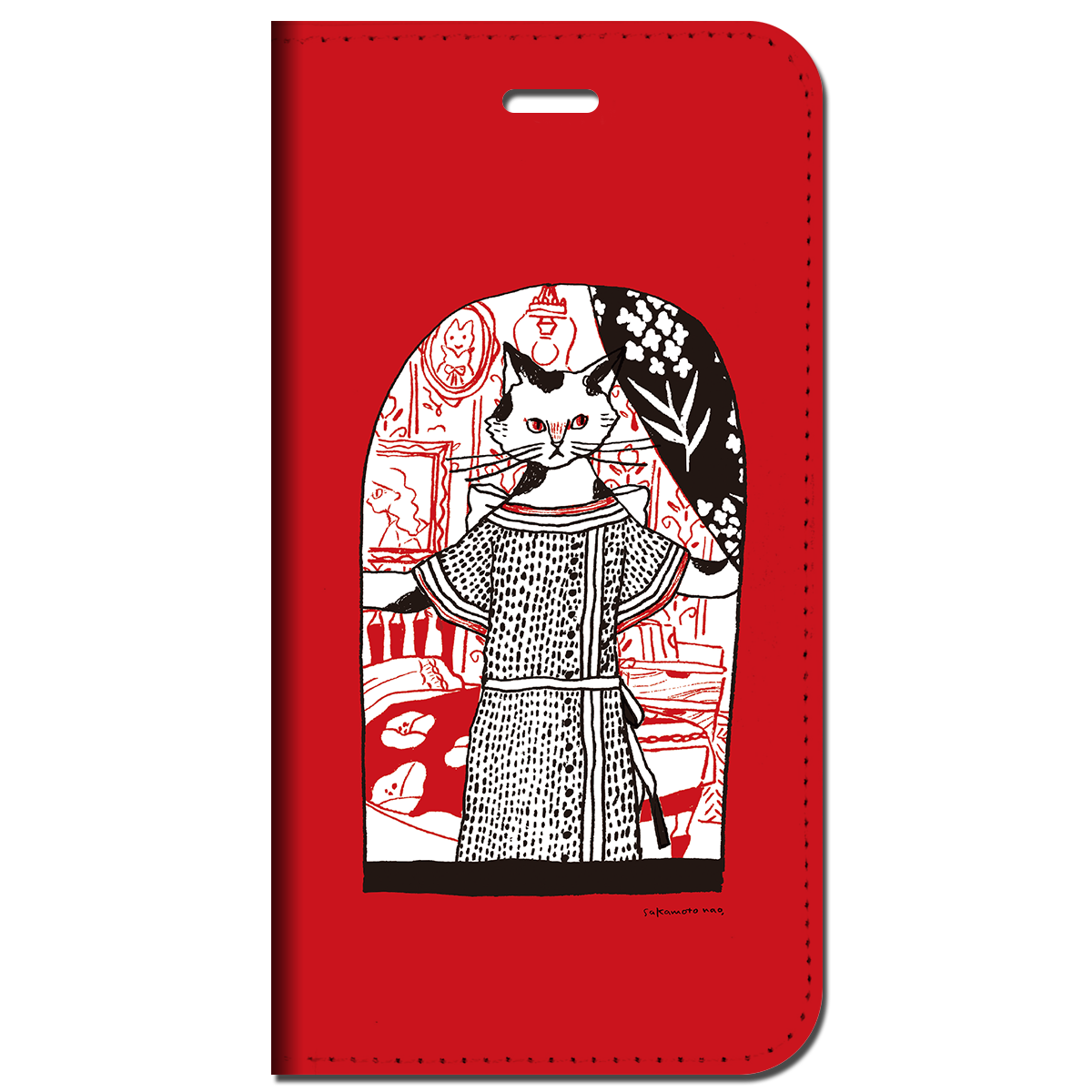 iPhone対応 スマホ 手帳型ケース ネコ 貴婦人 ポップ イラスト 猫 【iPhone17 / iPhone16 / iPhone16e / iPhoneSE 他 iPhone各機種対応】 st43