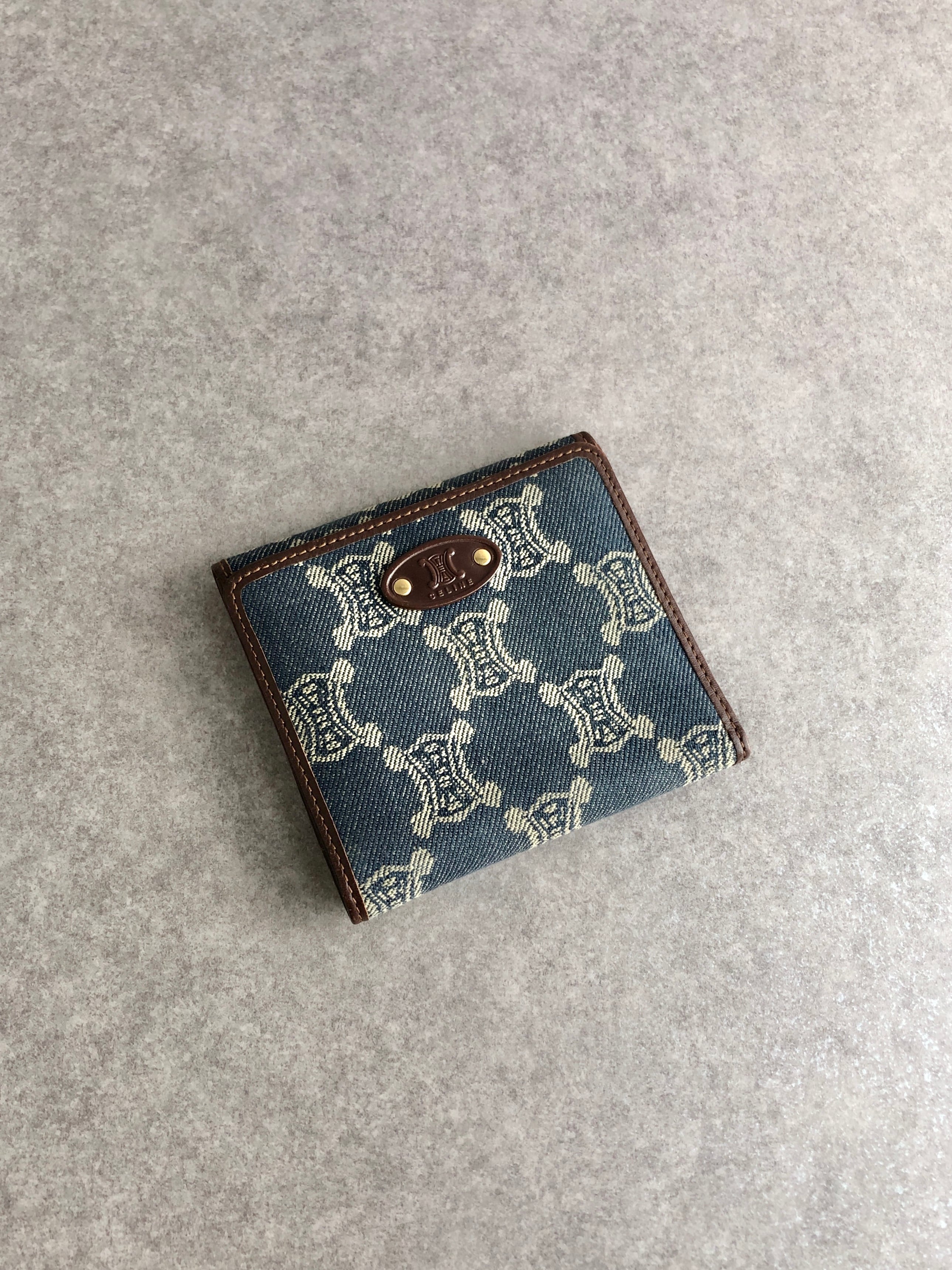 CELINE セリーヌ パリマカダム 財布 インディゴ ブラゾン キャンバス 2つ折り vintage ヴィンテージ オールド y56tva