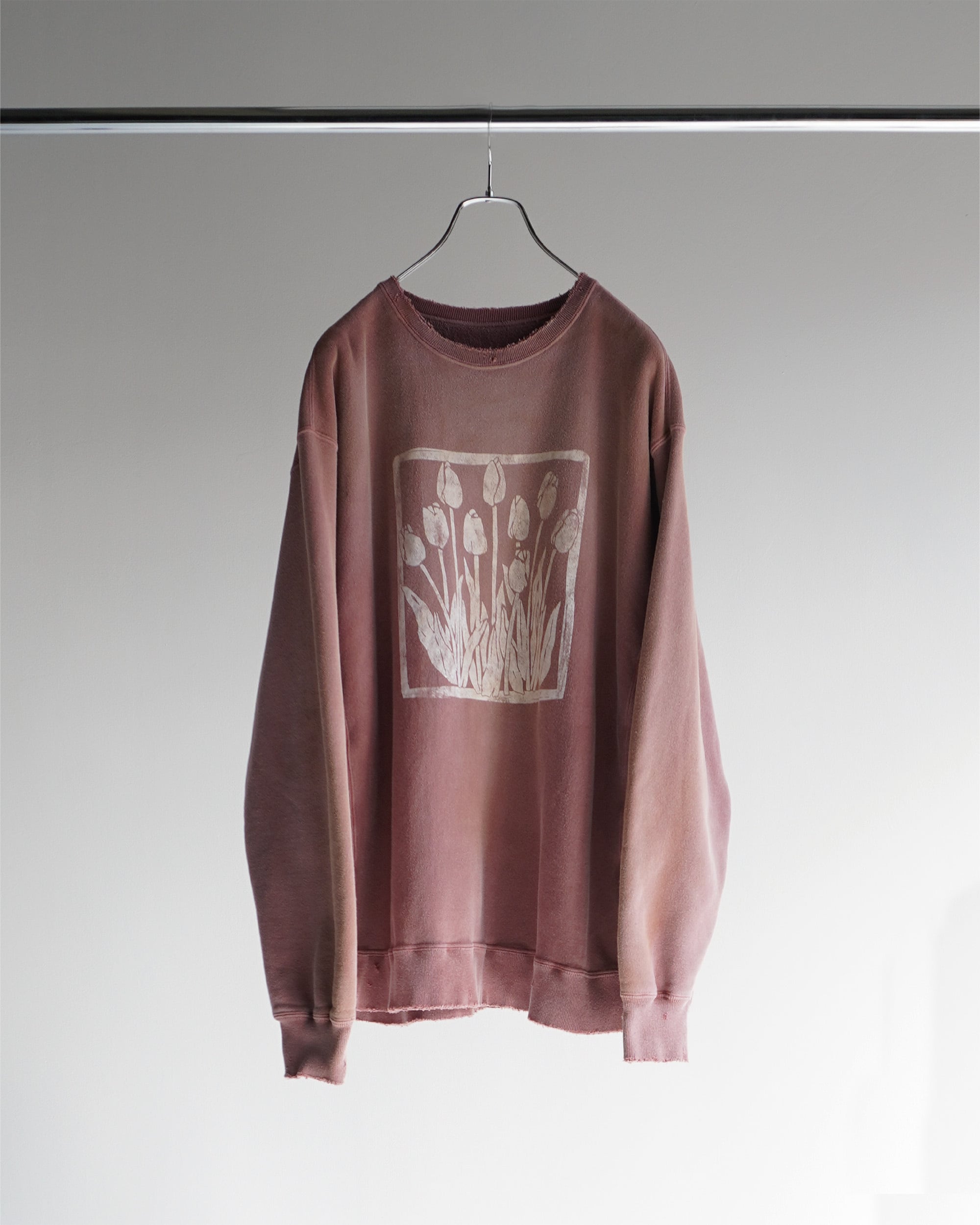 ancellm DYED DAMEGE FLOWER PT SWEAT
