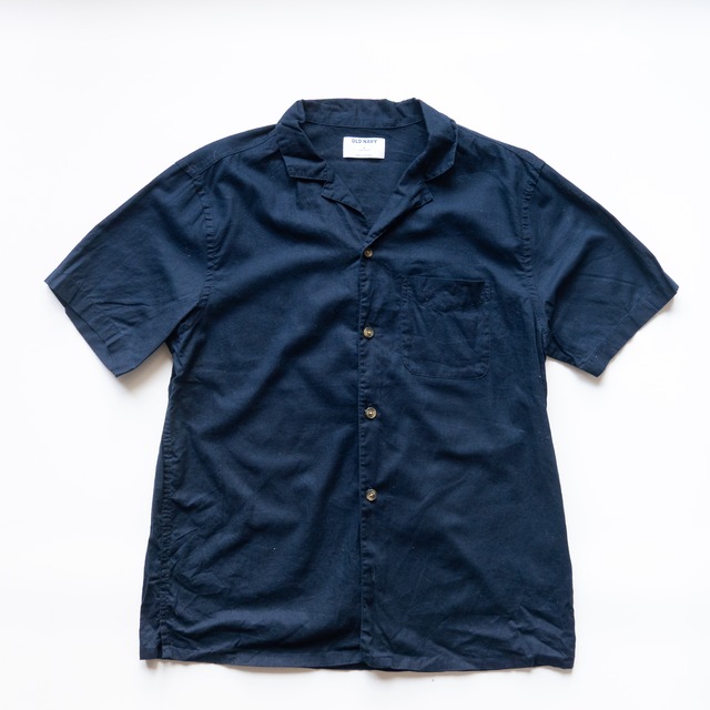 OLD NAVY linen cotton open collar shirt
