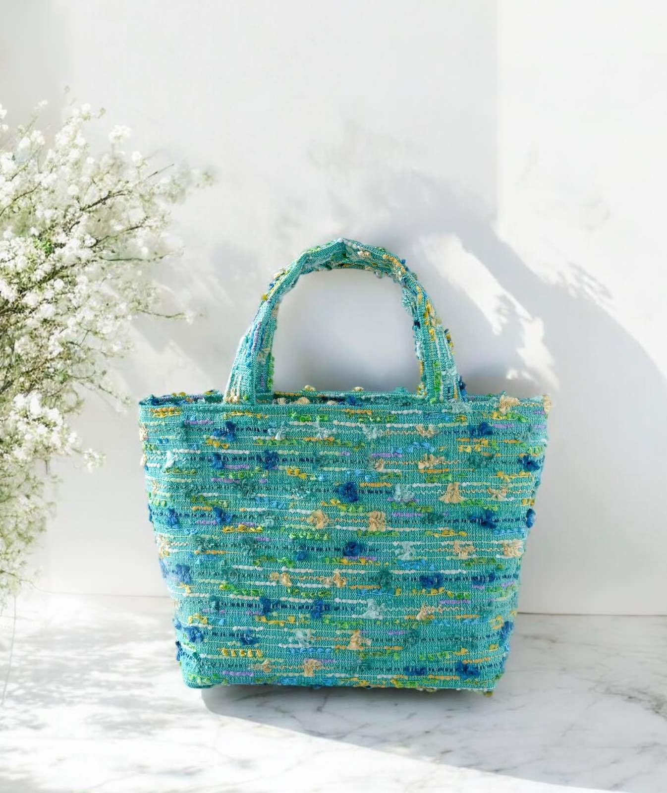 DelyleNOIR☆ツイードバッグ EC限定ツイードフリルスクエアトートMバッグ / Maison de FLEUR