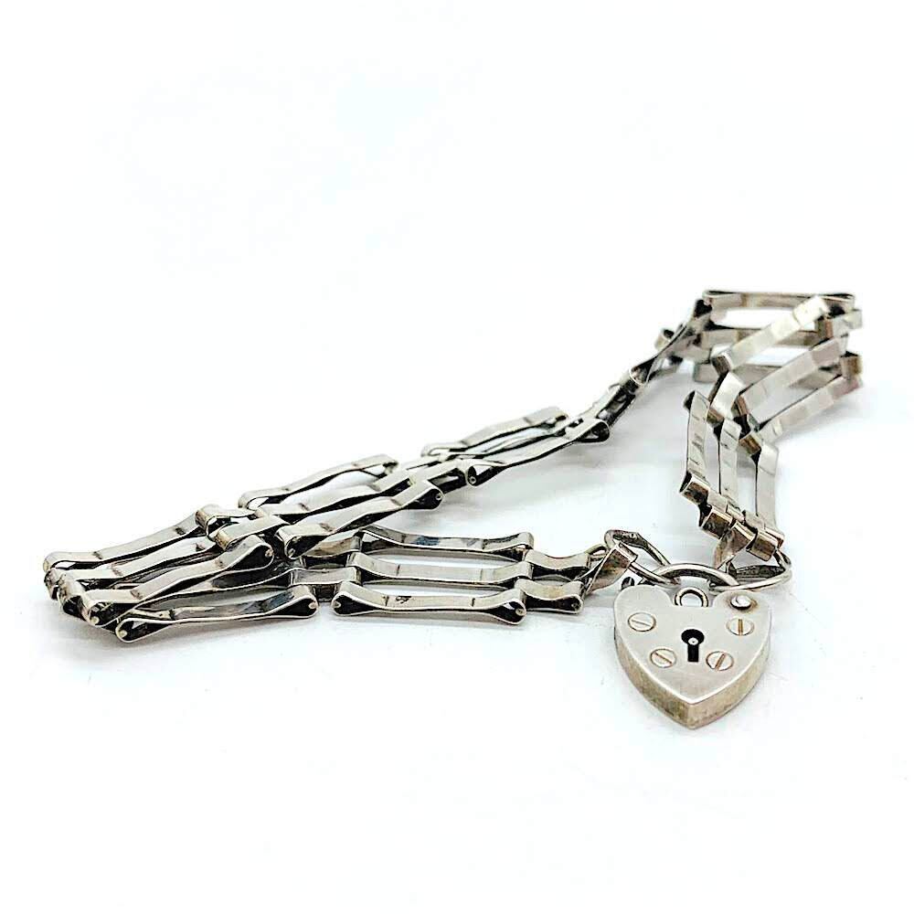 1960年 英ロンドン シルバー925 padlock ゲートブレスレット 1960年 英ロンドン シルバー925 padlock ゲートブレスレット