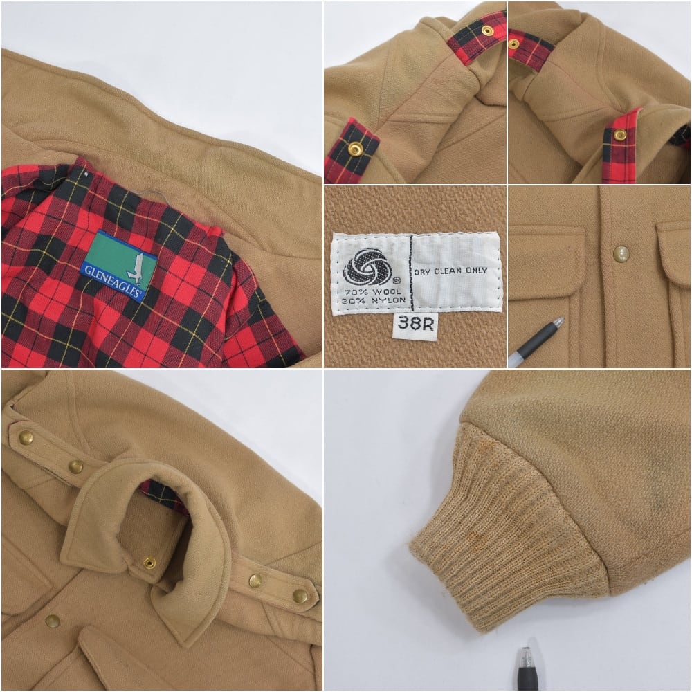 80～90s GLENEAGLESグレンイーグルス ウール ボタンアップ ジャケット