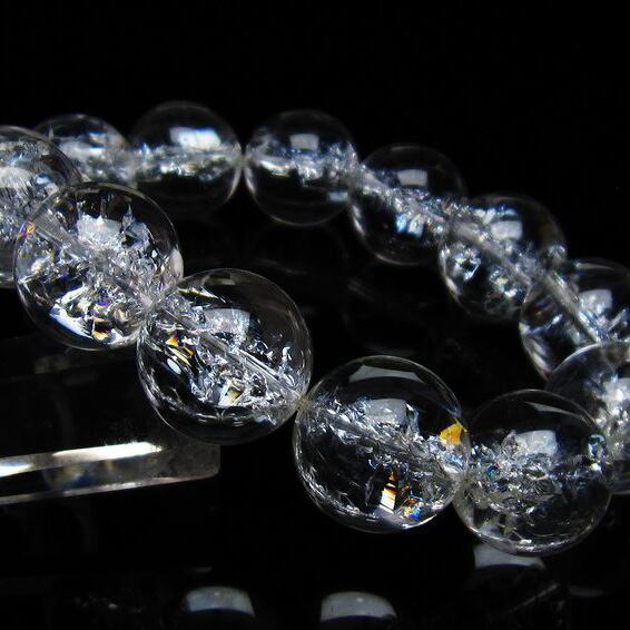 アイリスクォーツ 水晶 ブレスレット 18mm 一点物 おまかせ便 111-35490