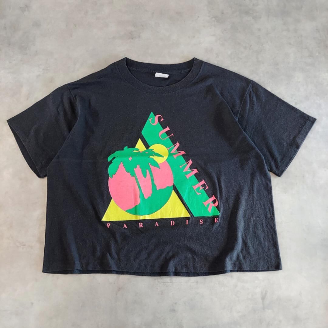 HUGGER ハガー プリントTシャツ 古着 90s USA 黒 L 14031