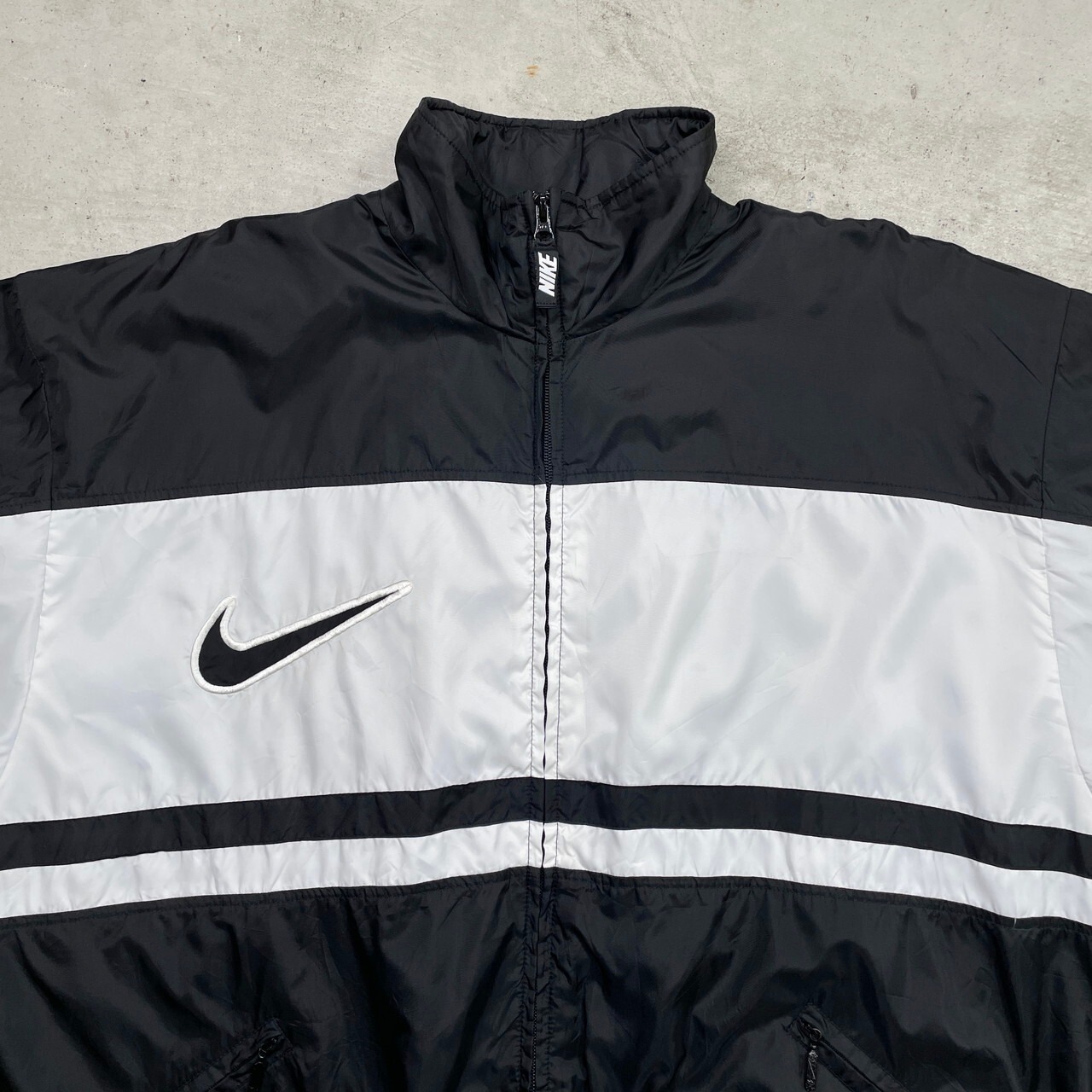 90年代 NIKE ナイキ ロゴ刺繍 ナイロンジャケット トラックジャケット 