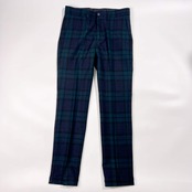EDIFICE エディフィス チェック ウール スラックス パンツ 44/ネイビー グリーン系 メンズ