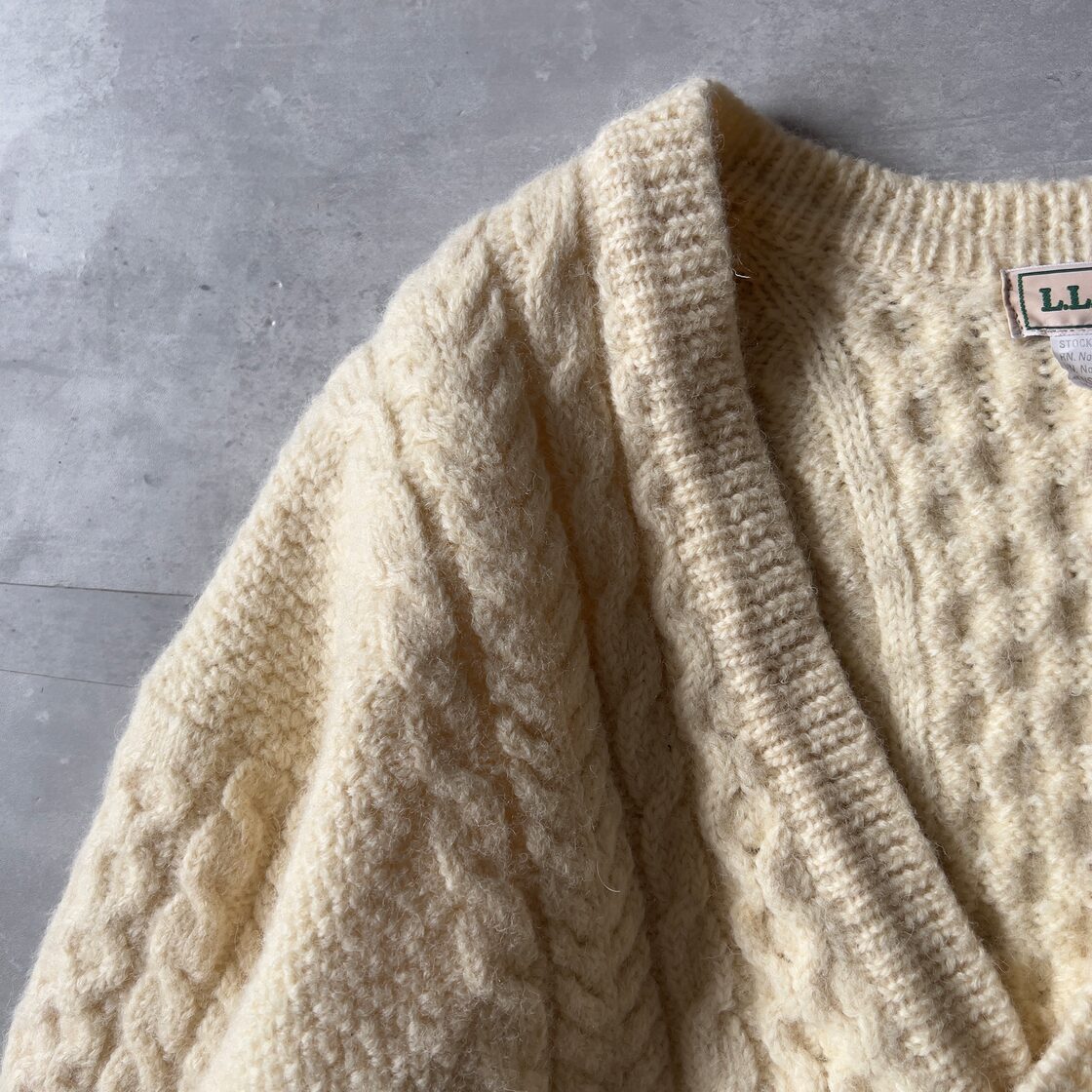 80s-90s “L.L. Bean” Ireland Fisherman knit cardigan 80年代 90年代 