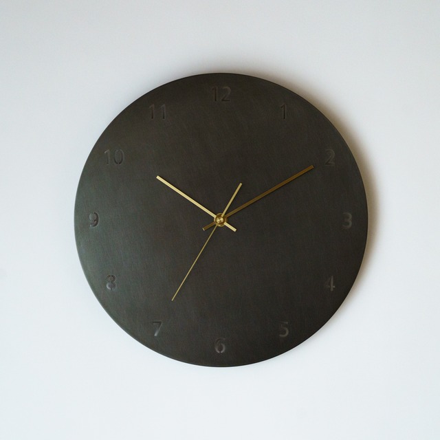 【受注製作】minimal wall clock 300 _ number / brass black　壁掛け時計 300 数字 / 真鍮黒染め