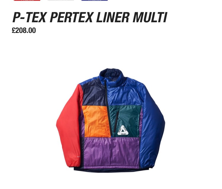 美品 palace P-tex Pertex Liner サイズM